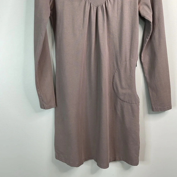 5/$25 ATHLETA Dress Lost River Grey Cowl Neck Long Sleeve Pocket *As Is* M - Picture 3 of 12
